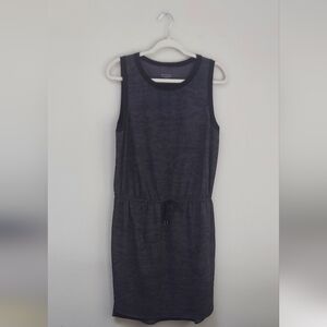 Athleta Women's Black Printed Rincon Dress Drawstring Waist